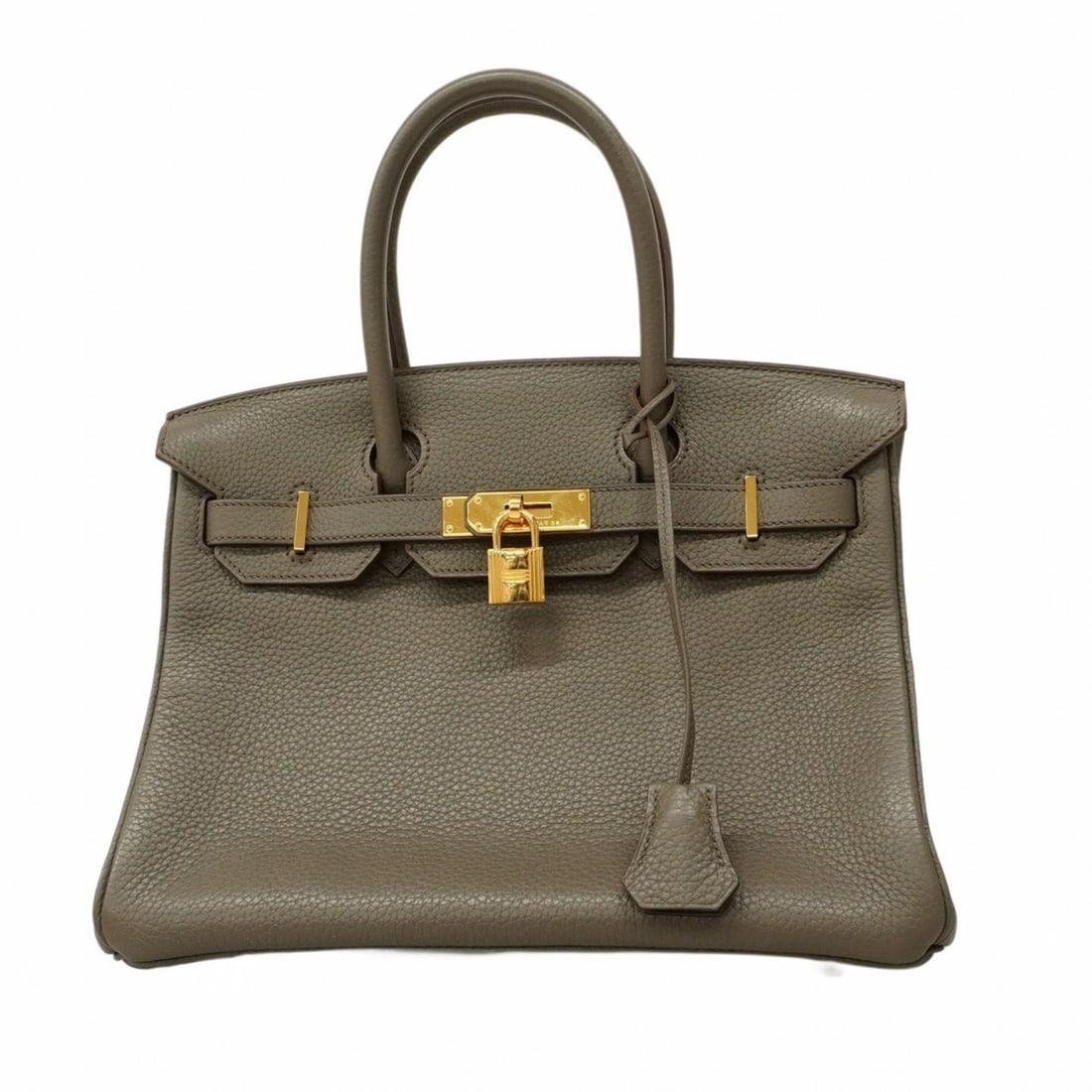 Hermes Hermès Birkin 30 Handbag, Taurillon Clemence Etain, Women's, P1947094: --- Catalog ---Category: SizeSize (HxWxD): 24cm x 30cm x 15.5cm / 9.44'' x 11.81'' x 6.1''Category: DesignType: HandbagColor: EtainGender: WomenMaterial: Taurillon clemence leather Hardware Color: Gol