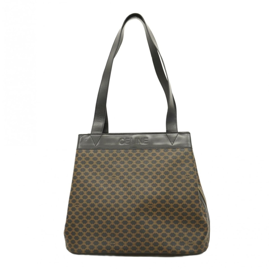 Celine tote bag Macadam black for women: --- Catalog ---Category: SizeSize (HxWxD): 29cm x 34.5cm x 16.5cm / 11.41'' x 13.58'' x 6.49''Category: DesignType: Tote bagColor: BlackGender: WomenMaterial: PVC Hardware Color: GoldCategory: General