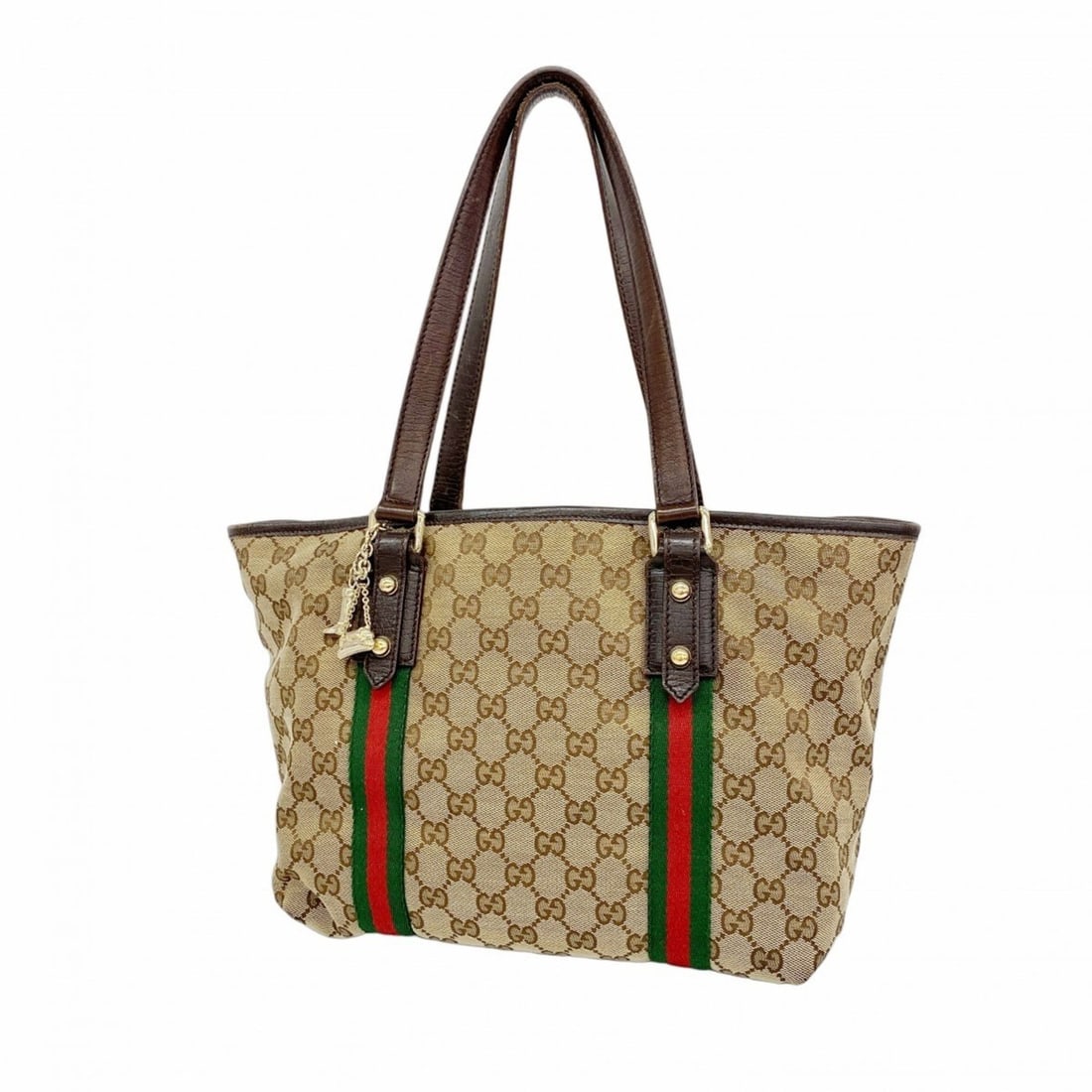 Gucci GG Canvas Sherry Line Tote Bag 137396 Brown Champagne Women's: --- Catalog ---Category: SizeSize (HxWxD): 22cm x 27.5cm x 13.5cm / 8.66'' x 10.82'' x 5.31''Category: DesignType: Tote bagColor: BrownGender: WomenMaterial: Canvas Hardware Color: Champagne goldCateg