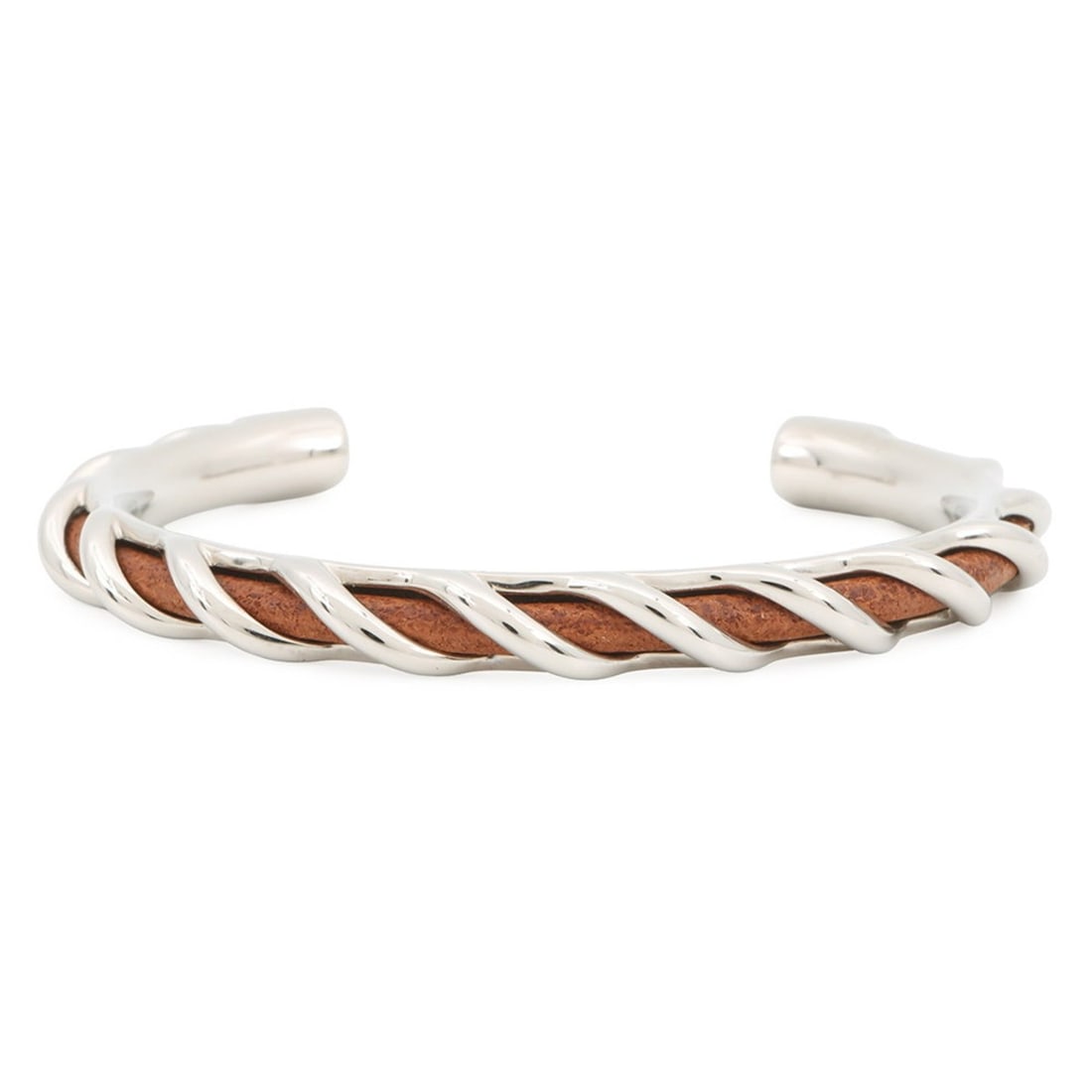 Hermes Torsade Bangle Bracelet Brown / Size T4 HERMES: --- Catalog ---Category: SizeLength: 17.5cm / 6.88''Category: DesignType: BangleColor: BrownGender: Women,MenMaterial: Leather, MetalCategory: GeneralBrand: HermesCountry of Origin: Italy--- Item List