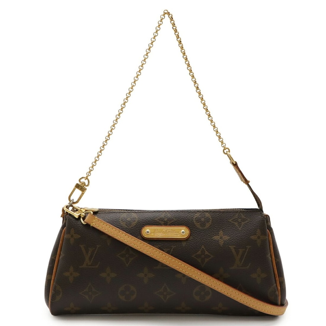 LOUIS VUITTON Monogram Eva Pouch Bag, Handbag, Shoulder Bag M95567: --- Catalog ---Category: SizeSize (HxWxD): 125cm x 25cm x 4.5cm / 49.21'' x 9.84'' x 1.77''Category: DesignType: Handbag, Pouch, Shoulder bagColor: BrownGender: WomenMaterial: Canvas Category: General