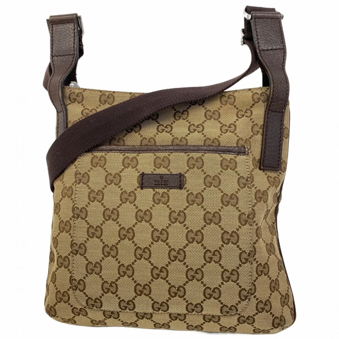 Gucci GG Canvas Shoulder Bag Brown Women's: --- Catalog ---Category: SizeSize (HxWxD): 23.5cm x 25cm x 4.5cm / 9.25'' x 9.84'' x 1.77''Category: DesignType: Shoulder bagColor: BrownGender: WomenMaterial: Canvas Hardware Color: SilverCategory: G