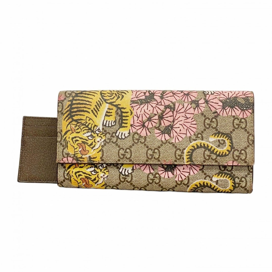 Gucci Bengal Tiger Long Wallet 452360 Beige Multicolor Women's: --- Catalog ---Category: SizeSize (HxWxD): 11cm x 20.5cm x 3cm / 4.33'' x 8.07'' x 1.18''Category: DesignType: Long wallet (bi-fold)Color: Beige, Multi-colorGender: WomenMaterial: PVC Category: Genera