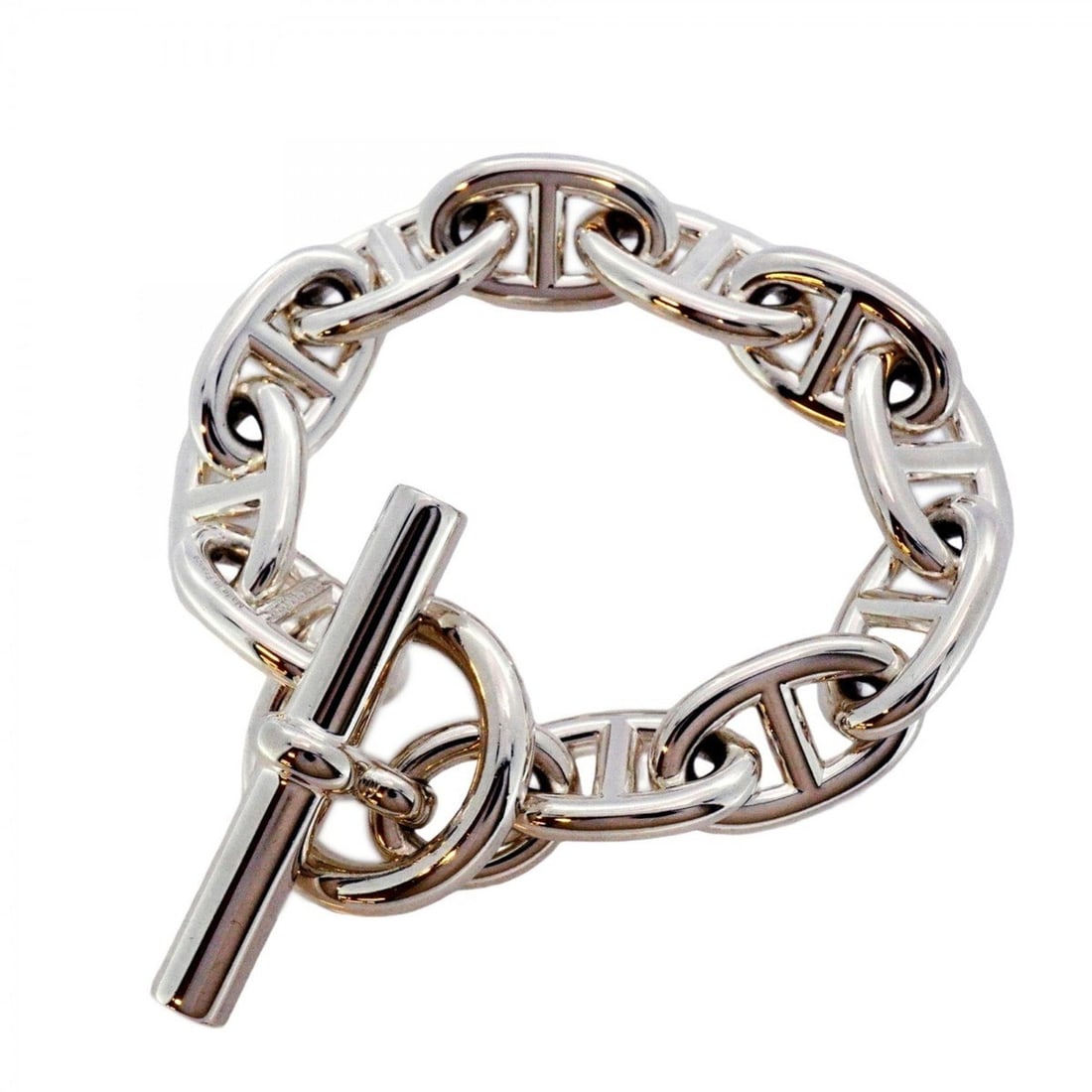 Hermes Chaine d'Ancre TGM Bracelet, 11 links, 925 silver, for women: --- Catalog ---Category: SizeLength: 16.5cm / 6.49''Category: DesignType: Charm braceletGender: WomenMaterial: Silver 925Category: GeneralBrand: Hermes--- Item List ---Section: ConditionRanking: Rank