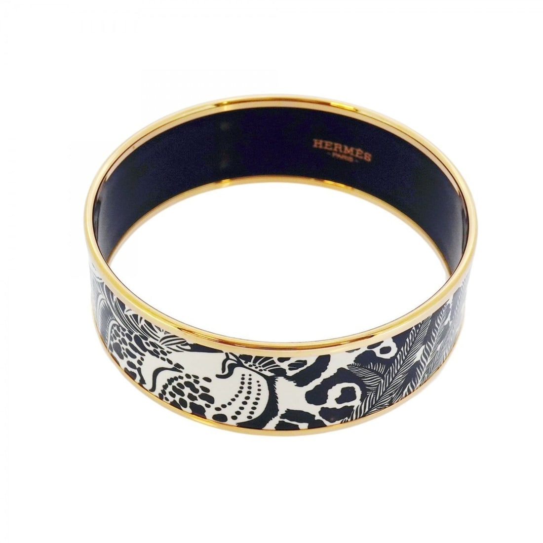 Hermes Bangle, GM Glazed, GP Plated, Cloisonné, Gold, Black, White, Women's: --- Catalog ---Category: SizeLength: 19cm / 7.48''Category: DesignType: BangleColor: Black, Gold, WhiteGender: WomenMaterial: Cloisonné/enamel, Gold platingCategory: GeneralBrand: Hermes--- Item List