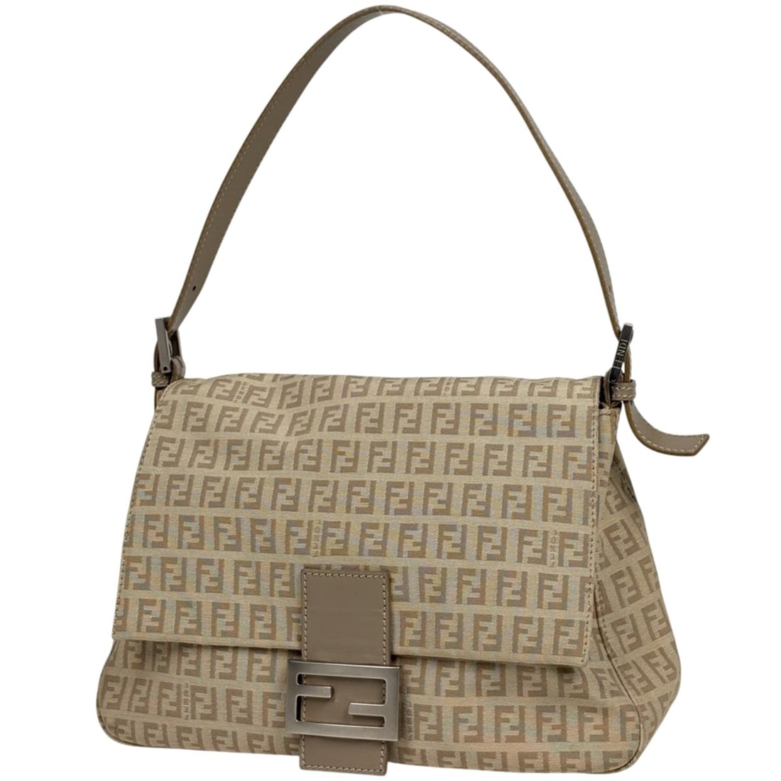 FENDI Zucchino Print Shoulder Bag, Mamma Baguette Canvas, Beige, 8BR001, Women's: --- Catalog ---Category: SizeSize (HxWxD): 19cm x 28cm x 11cm / 7.48'' x 11.02'' x 4.33''Category: DesignType: Handbag, Shoulder bagColor: BeigeGender: WomenMaterial: Zucchino Inner Pocket: Zipper poc