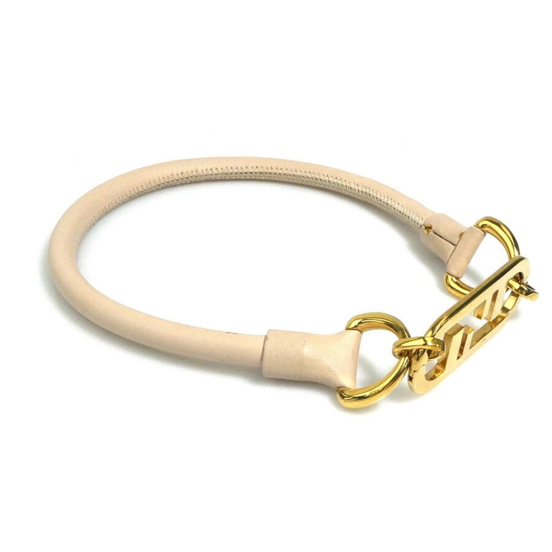 Fendi FENDI choker in leather and metal, light pink gold, women's, h31766a: --- Catalog ---Category: SizePendant Size: 23mm x 55mm / 0.9'' x 2.16''Neck Circumference: 37 cm / 14.56''Category: DesignColor: Gold, Light pinkGender: WomenMaterial: Leather, MetalNecklace Type: Cho