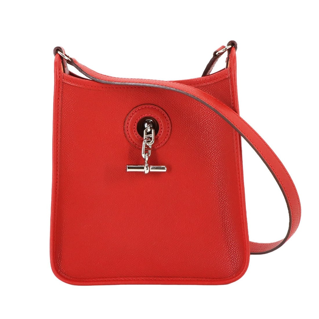 Hermes Hermès Vespa TPM Shoulder Bag, Epson Vermilion, H Stamp, Silver Hardware: --- Catalog ---Category: SizeSize (HxWxD): 19cm x 18cm x 5.5cm / 7.48'' x 7.08'' x 2.16''Category: DesignType: Shoulder bagColor: Rouge HGender: WomenMaterial: Epsom leather Category: GeneralBrand: He
