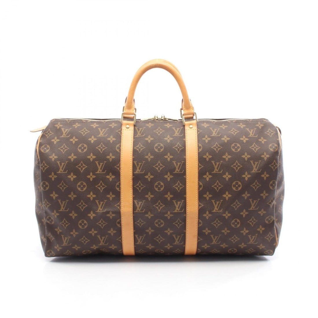 Louis Vuitton Keepall 50 Boston Bag, Coated Canvas and Leather, Monogram, Brown, Men's Women's,: --- Catalog ---Category: SizeSize (HxWxD): 28cm x 51cm x 21.5cm / 11.02'' x 20.07'' x 8.46''Category: DesignType: Boston bagColor: BrownGender: Men,WomenMaterial: Coated canvas , Leather Category: Gen