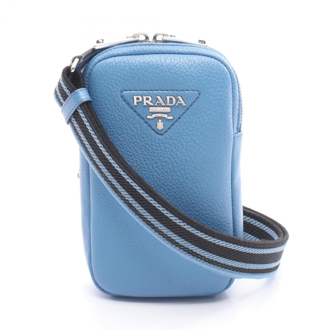 Prada Mini Shoulder Bag, Leather, Men's/Women's, Blue, 1BP027: --- Catalog ---Category: SizeSize (HxWxD): 17.5cm x 10.5cm x 3cm / 6.88'' x 4.13'' x 1.18''Category: DesignType: Shoulder bagColor: BlueGender: Men,WomenMaterial: Leather Category: GeneralMPN: 1BP027B