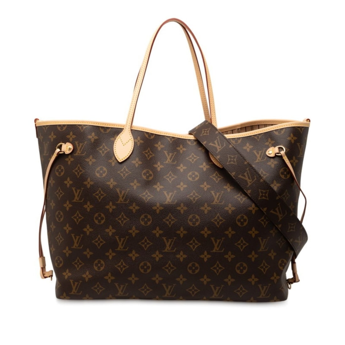 Louis Vuitton Monogram Neverfull Inside-Out GM Handbag/Shoulder Bag 2-Way M11948 Brown Leather: --- Catalog ---Category: SizeStrap Drop: 43cm / 16.92''Handle Drop: 20.00cm / 7.87''Size (HxWxD): 31cm x 39cm x 18cm / 12.2'' x 15.35'' x 7.08''Category: DesignType: Handbag, Shoulder bagColor: BrownG