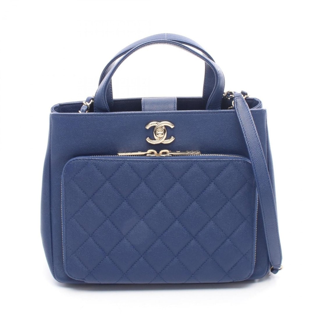 CHANEL Business Affinity Matelasse Shoulder Bag in Grained Calfskin Leather, Women's, Blue, A93750: --- Catalog ---Category: SizeSize (HxWxD): 20.5cm x 26cm / 8.07'' x 10.23''Category: DesignType: Shoulder bagColor: BlueGender: WomenMaterial: Leather Hardware Color: GoldCategory: GeneralMPN: A93750B