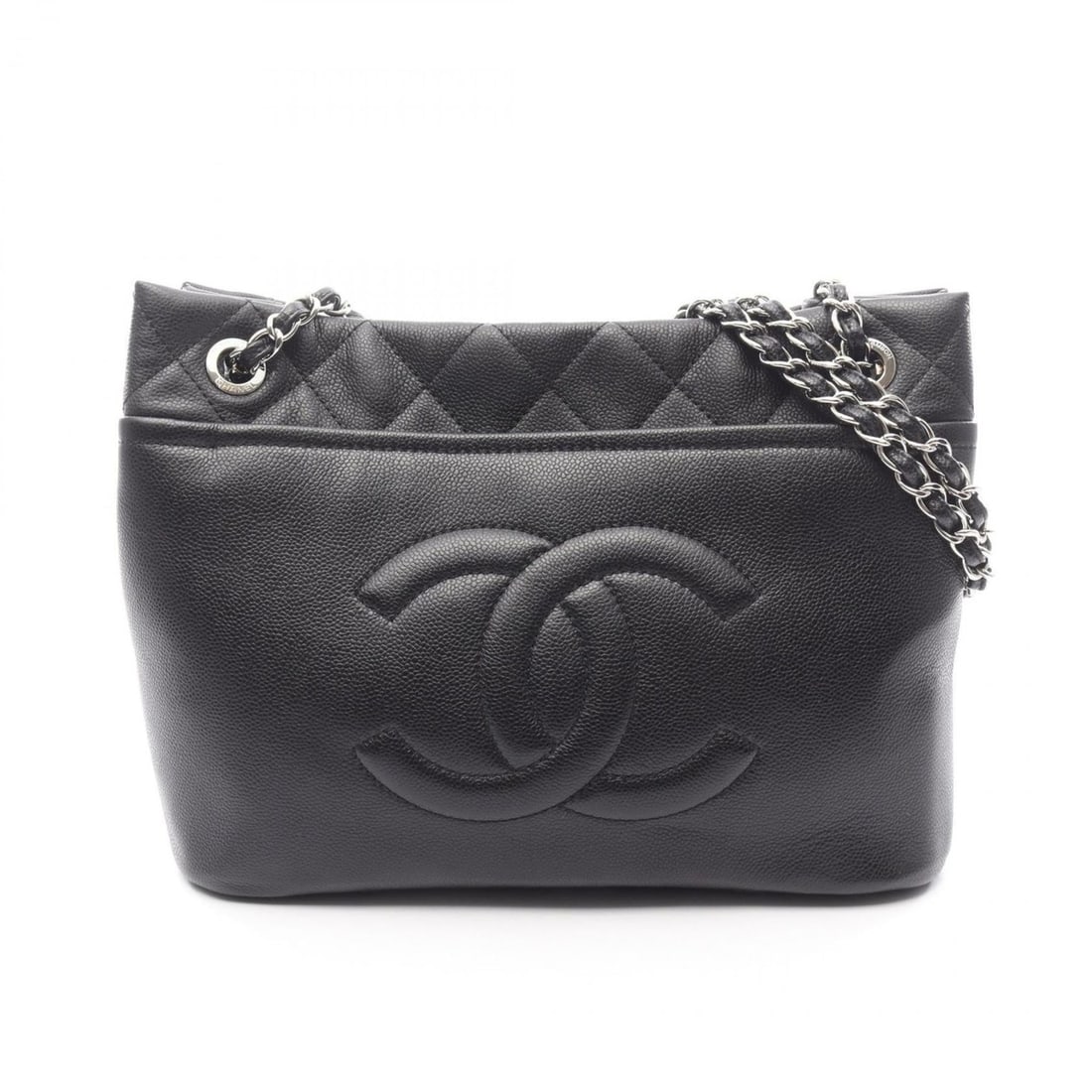 CHANEL Matelasse Tote Bag in Grained Calfskin Leather, Women's, Black: --- Catalog ---Category: SizeSize (HxWxD): 25cm x 33cm x 16.5cm / 9.84'' x 12.99'' x 6.49''Category: DesignType: Tote bagColor: BlackGender: WomenMaterial: Leather Hardware Color: SilverCategory: Gene