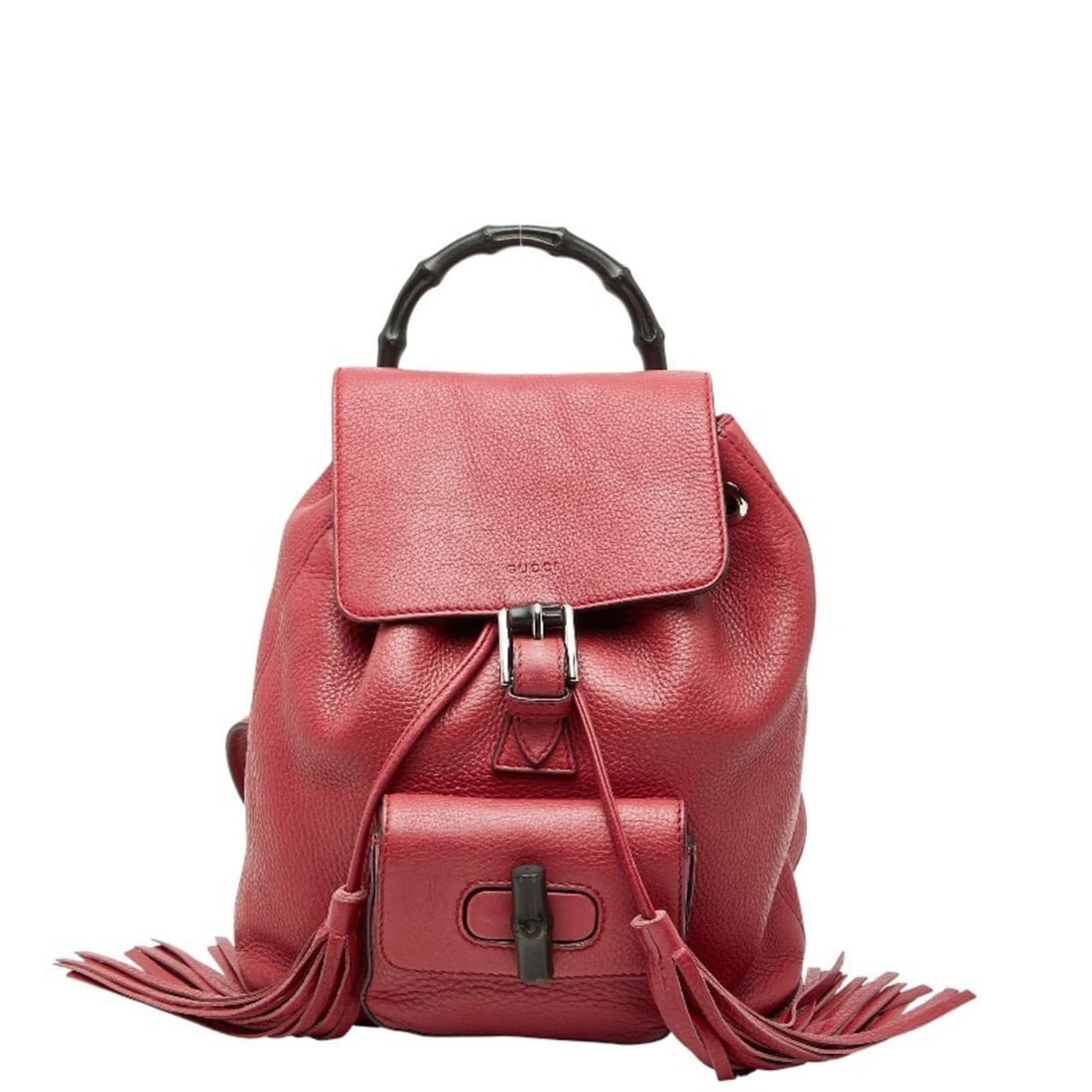 Gucci Bamboo Backpack 387149 Red Leather Women's GUCCI: --- Catalog ---Category: SizeSize (HxWxD): 26cm x 23cm x 9.5cm / 10.23'' x 9.05'' x 3.74''Category: DesignType: BackpackColor: Red colorGender: WomenMaterial: Leather Category: GeneralMPN: 387149Brand