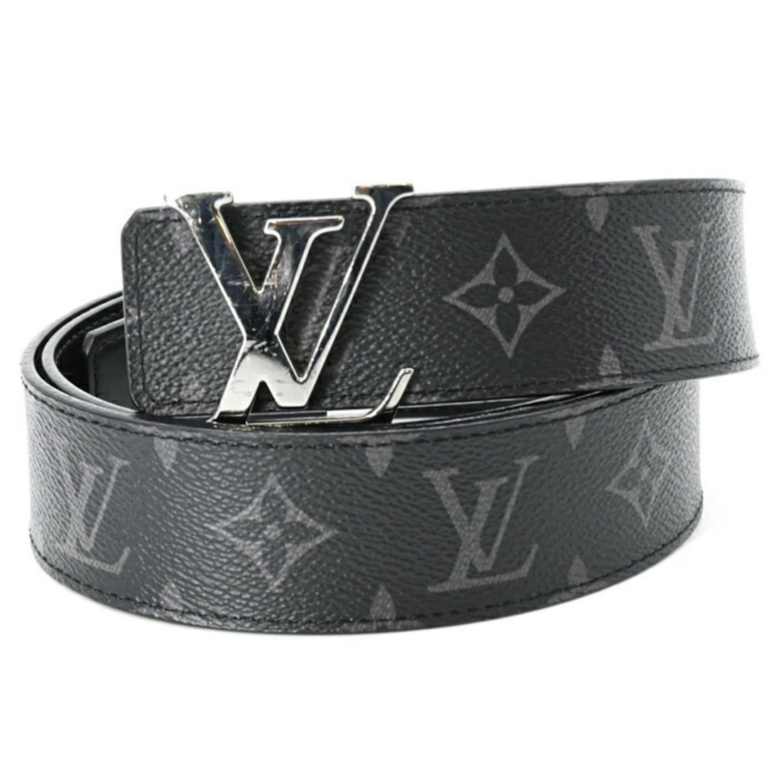 LOUIS VUITTON Santur Belt, LV Monogram Eclipse Reversible, Black, #100, M9043: --- Catalog ---Category: SizeWidth: 4cm / 1.57''Length: 90cm - 107.5cm / 35.43'' - 42.32''Buckle Size: 4.5cm x 4.5cm / 1.77'' x 1.77''Category: DesignType: Standard beltColor: BlackGender: MenMaterial