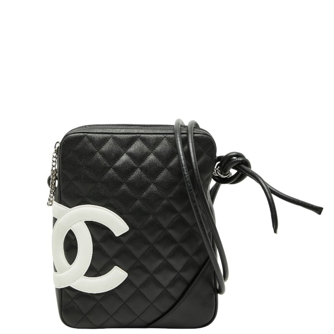 CHANEL Matelasse Cambon Shoulder Bag in Black and White Leather for Women: --- Catalog ---Category: SizeSize (HxWxD): 26cm x 20cm x 3cm / 10.23'' x 7.87'' x 1.18''Category: DesignType: Shoulder bagColor: Black, WhiteGender: WomenMaterial: Leather Category: GeneralBrand: Chan