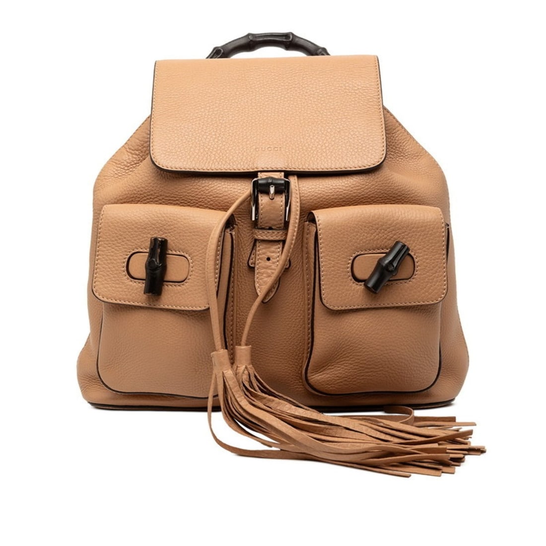 Gucci Bamboo Backpack 370833 Brown Leather Women's GUCCI: --- Catalog ---Category: SizeSize (HxWxD): 30.5cm x 31cm x 9cm / 12'' x 12.2'' x 3.54''Category: DesignType: BackpackColor: BrownGender: WomenMaterial: Leather Category: GeneralMPN: 370833Brand: Gucci
