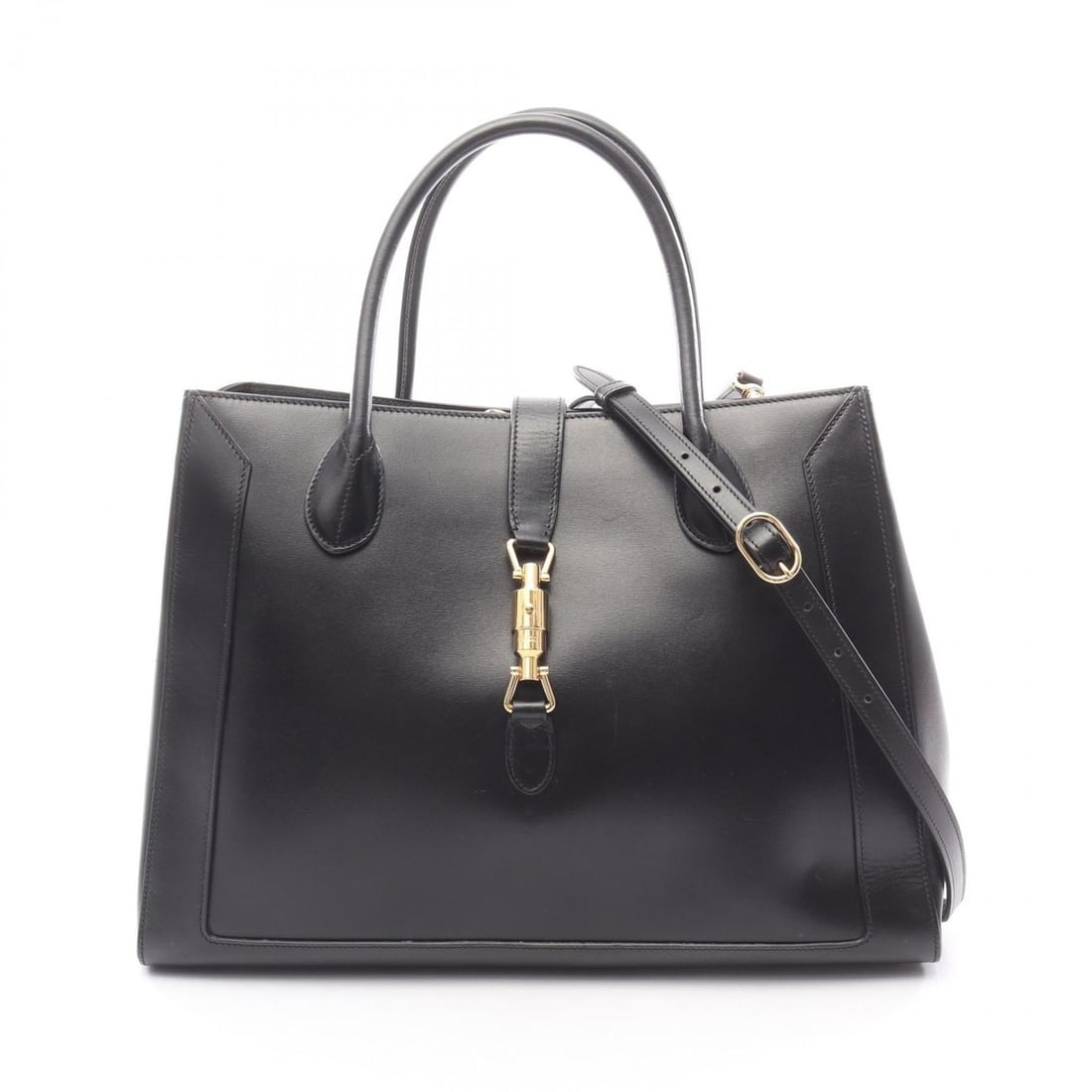 Gucci Jackie 1961 Large Tote Bag, Leather, Women's, Black, 649015: --- Catalog ---Category: SizeSize (HxWxD): 28.5cm x 40cm x 15cm / 11.22'' x 15.74'' x 5.9''Category: DesignType: Tote bagColor: BlackGender: WomenMaterial: Leather Category: GeneralMPN: 649015Brand: G