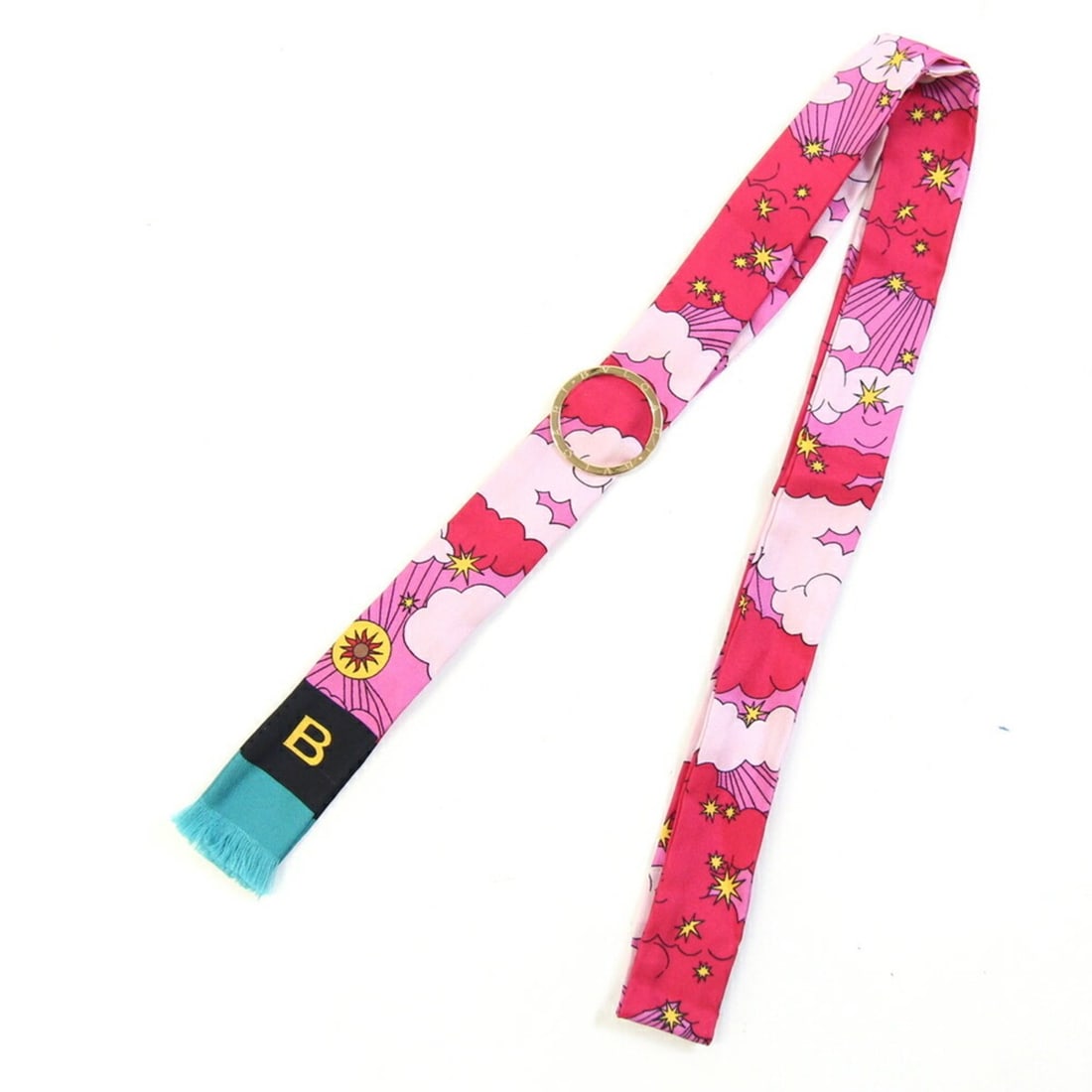 BVLGARI Scarf & Ring Set, Pink, 100% Silk, Ribbon Scarf, Bag Charm, 2-Piece Women's: --- Catalog ---Category: SizeSize (LxW): 1.37m x 3cm / 53.93'' x 1.18''Category: DesignColor: PinkGender: WomenMaterial: Silk Category: GeneralBrand: BvlgariCountry of Origin: Italy--- Item List ---Se