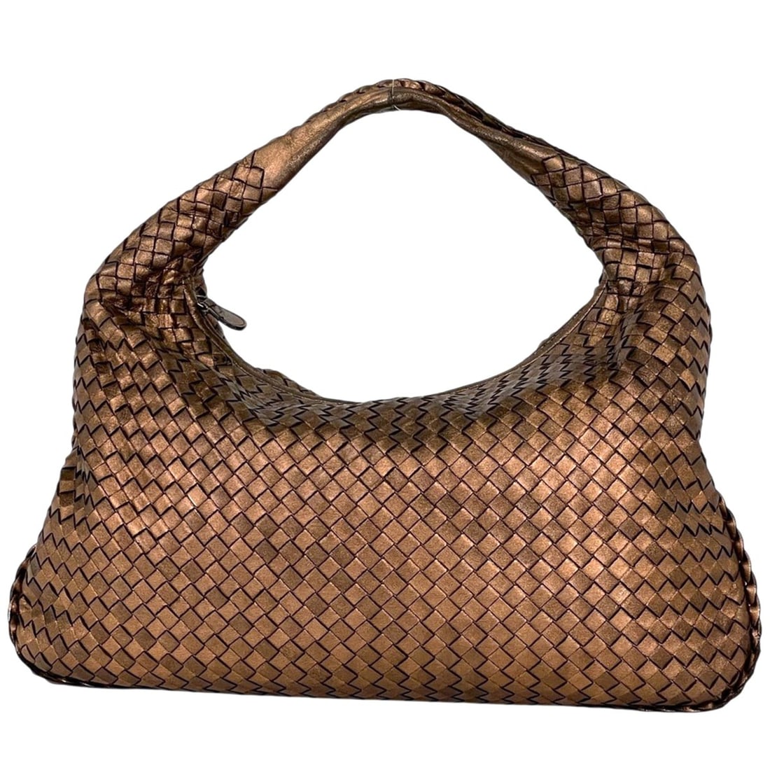 Bottega Veneta Intrecciato One-Shoulder Nappa Leather Handbag in Metallic Brown (115654, Size 3) for (1 of 15)