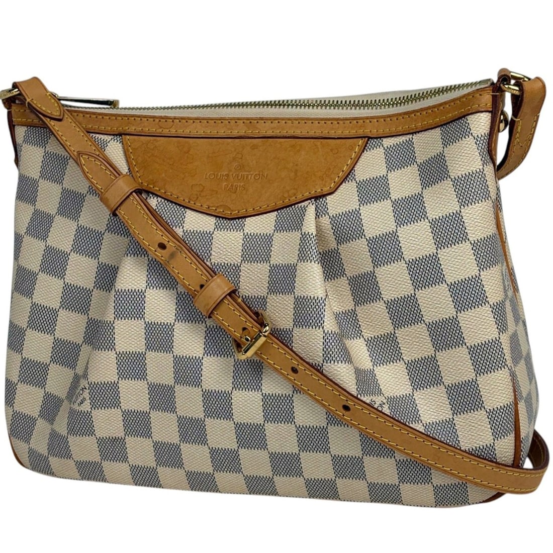 Louis Vuitton Siracusa PM Crossbody Shoulder Bag in Damier Azur White N41113 for Women: --- Catalog ---Category: SizeSize (HxWxD): 22cm x 30cm x 9cm / 8.66'' x 11.81'' x 3.54''Category: DesignType: Shoulder bagColor: WhiteGender: WomenMaterial: Damier Azur Category: GeneralMPN: N41113Bra