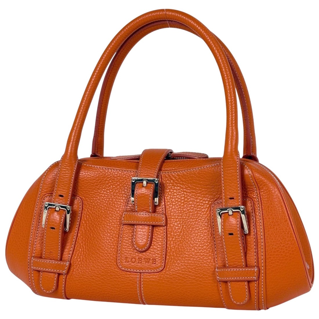 LOEWE Senda handbag with logo, leather, orange, for women: --- Catalog ---Category: SizeSize (HxWxD): 14cm x 33cm x 10cm / 5.51'' x 12.99'' x 3.93''Category: DesignType: HandbagColor: OrangeGender: WomenMaterial: Leather Category: GeneralLine: SendaBrand: Loe