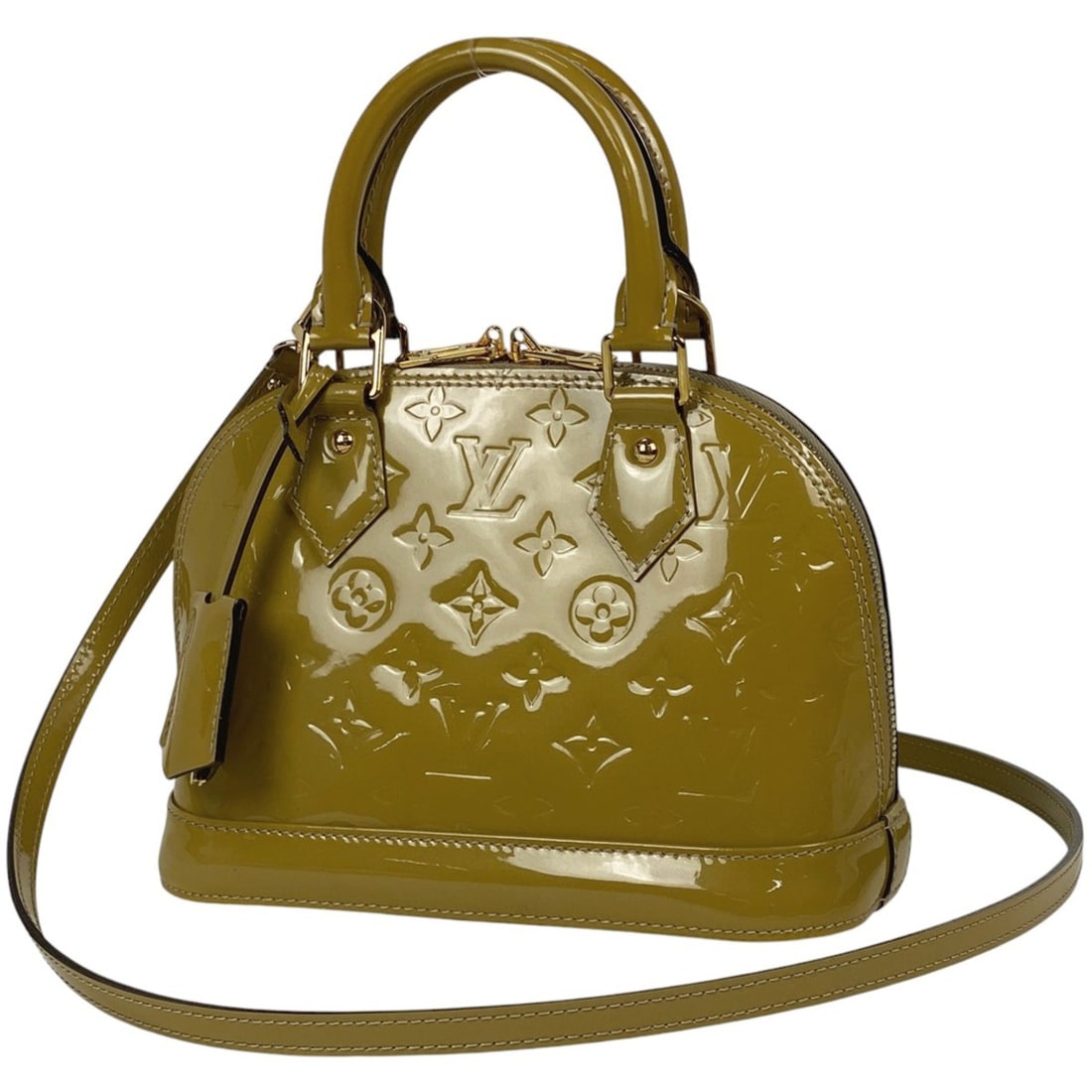 Louis Vuitton Alma BB Enamel 2-Way Shoulder Bag/Handbag Monogram Vernis Vert Olive M91584 Women's: --- Catalog ---Category: SizeSize (HxWxD): 17cm x 23.5cm x 11.5cm / 6.69'' x 9.25'' x 4.52''Category: DesignType: Handbag, Shoulder bagColor: Olive, VertGender: WomenMaterial: Monogram Vernis Category