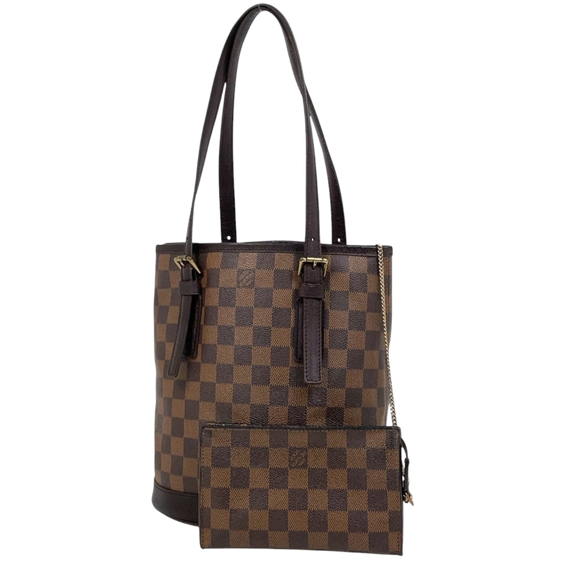 Louis Vuitton Mare Bucket Shoulder Handbag, Damier Brown, N42240, Women's: --- Catalog ---Category: SizeSize (HxWxD): 25cm x 23cm x 15cm / 9.84'' x 9.05'' x 5.9''Category: DesignType: HandbagColor: Brown, Damier CanvasGender: WomenCategory: GeneralLine: DamierBrand: Louis Vu