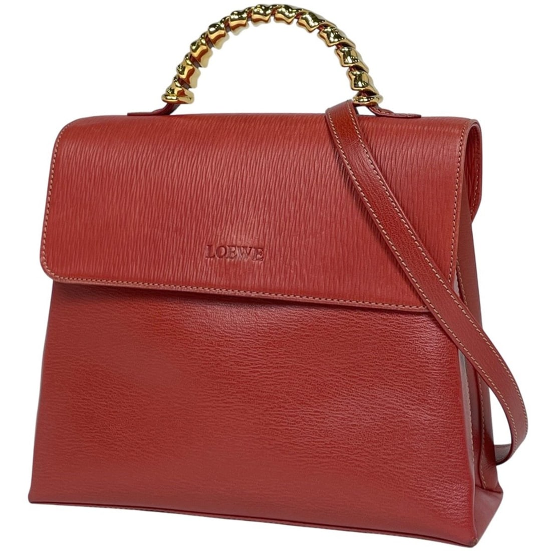 LOEWE Velázquez 2-Way Handbag Shoulder Bag Leather Red Women's: --- Catalog ---Category: SizeSize (HxWxD): 22cm x 26cm x 9cm / 8.66'' x 10.23'' x 3.54''Category: DesignType: Handbag, Shoulder bagColor: Red colorGender: WomenMaterial: Leather Category: GeneralBrand