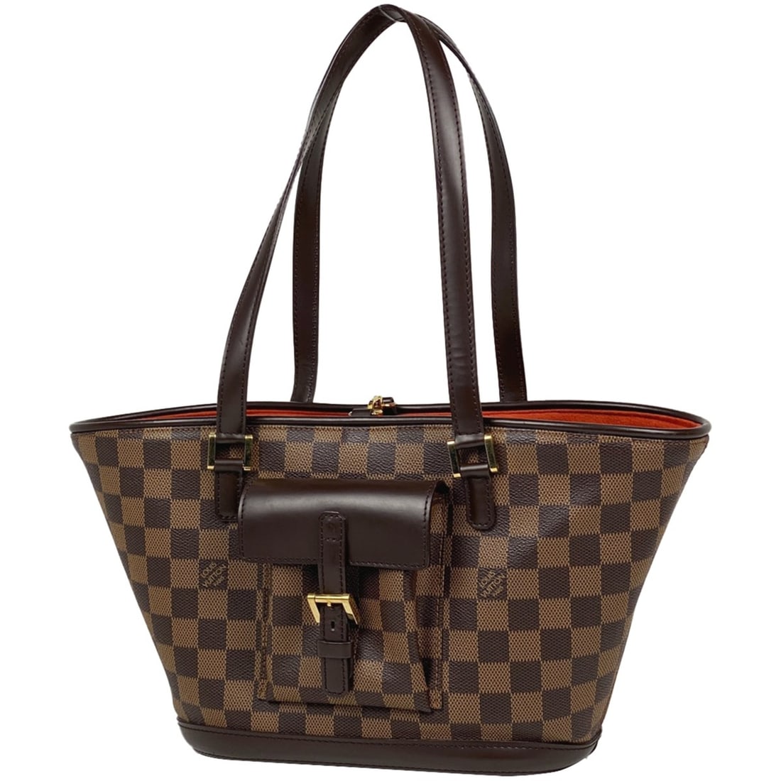Louis Vuitton Manosque PM Shoulder Bag, Trapezoid Handbag, Damier Brown, N51121, Women's (1 of 11)