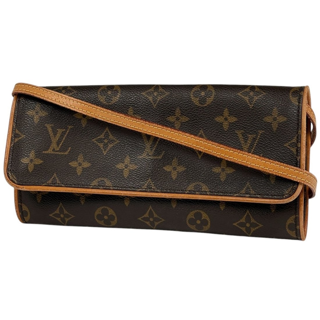 Louis Vuitton Pochette Twin GM Clutch/Shoulder Bag, Monogram Brown, M51852, Women's (1 of 15)
