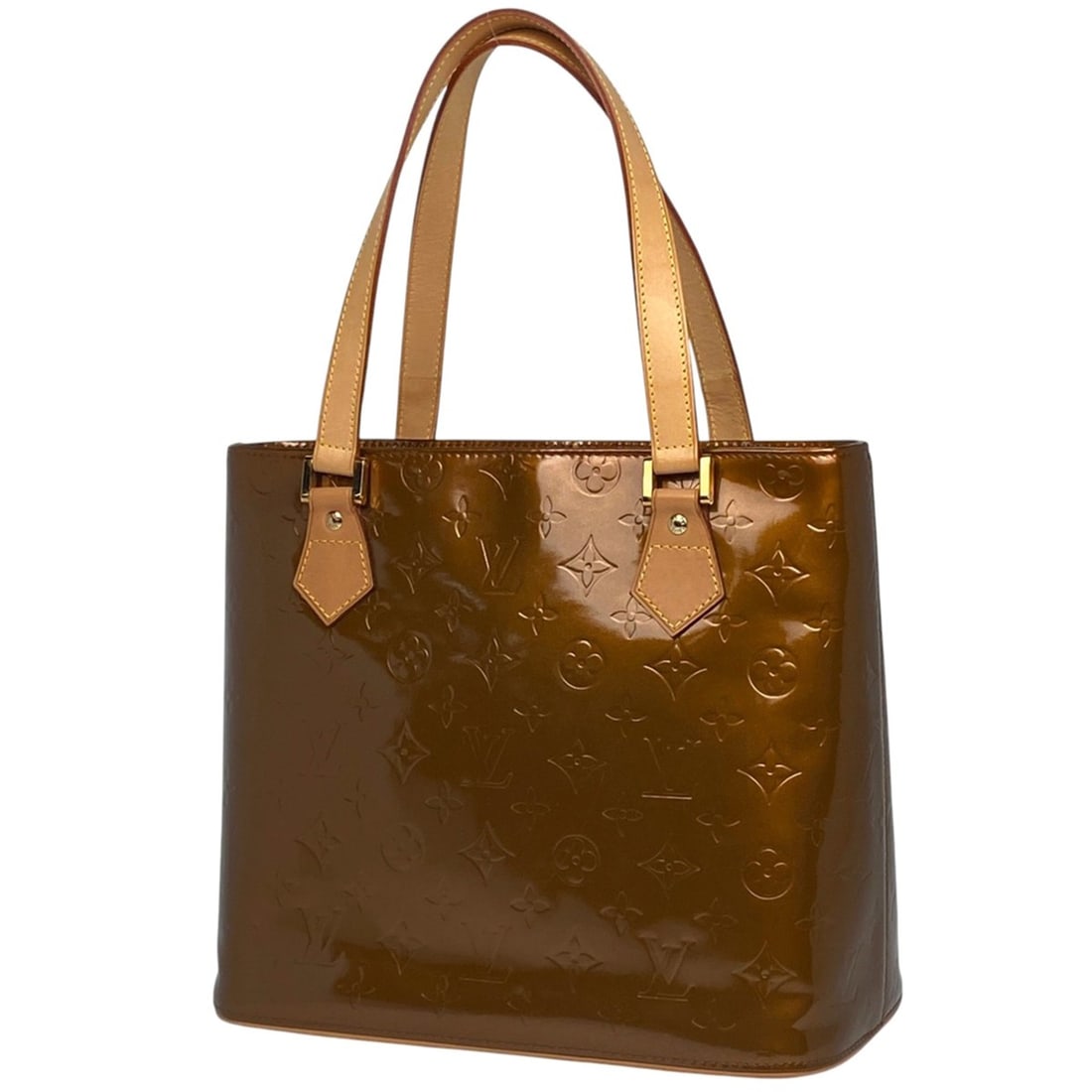 Louis Vuitton Houston Handbag, Enamel Patent Tote Bag, Monogram Vernis Bronze, M91122, Women's: --- Catalog ---Category: SizeSize (HxWxD): 25cm x 29cm x 15cm / 9.84'' x 11.41'' x 5.9''Category: DesignType: Handbag, Tote bagColor: BronzeGender: WomenMaterial: Monogram Vernis , Leather Category: G