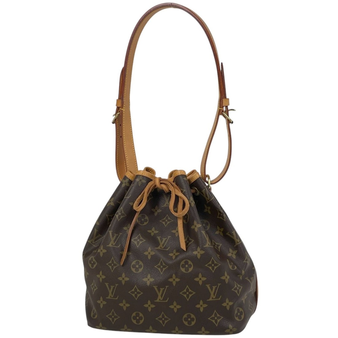 Louis Vuitton Petit Noe One-Shoulder Drawstring Shoulder Bag Monogram Brown M42226 Women's (1 of 9)