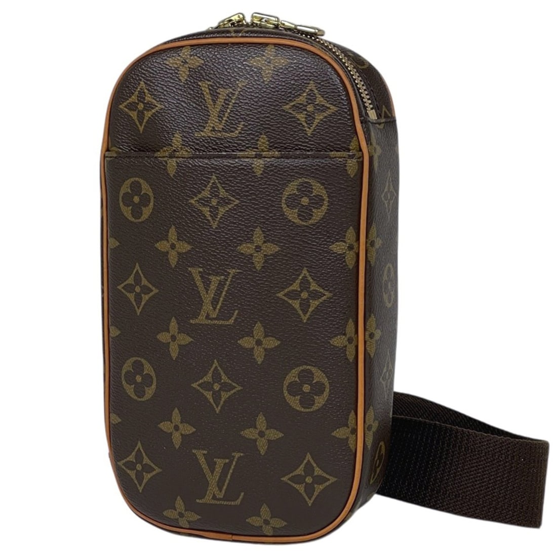 Louis Vuitton Pochette Ganju Shoulder Bag, Monogram Brown, M51870, Men's: --- Catalog ---Category: SizeSize (HxWxD): 23cm x 12cm x 5cm / 9.05'' x 4.72'' x 1.96''Category: DesignType: Pochette, Shoulder bag, Sling bagColor: Brown, MonogramGender: MenMaterial: Monogram , Leat