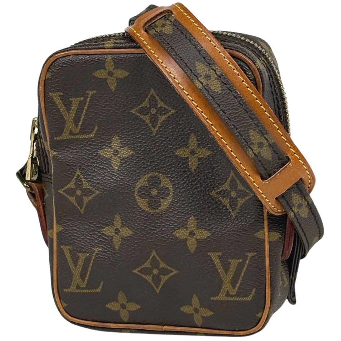 Louis Vuitton Mini Danube Crossbody Shoulder Bag Monogram Brown M45268 Women's: --- Catalog ---Category: SizeSize (HxWxD): 14cm x 11cm x 4cm / 5.51'' x 4.33'' x 1.57''Category: DesignType: Shoulder bagColor: Brown, MonogramGender: WomenMaterial: Monogram , Leather Category: Gener