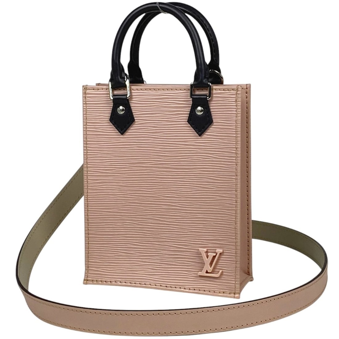 Louis Vuitton Petite Sac Plat 2-Way Shoulder Bag/Handbag in Epi Rose Ballerine Noir, M69575, Women's: --- Catalog ---Category: SizeSize (HxWxD): 17cm x 14cm x 5cm / 6.69'' x 5.51'' x 1.96''Category: DesignType: Handbag, Shoulder bagColor: Bicolor, Noir, Rose ballerineGender: WomenMaterial: Epi leather