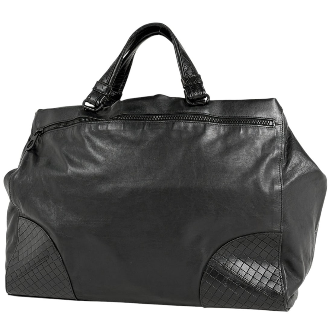 Bottega Veneta logo tote bag, intrecciato leather, black, for women. (1 of 10)