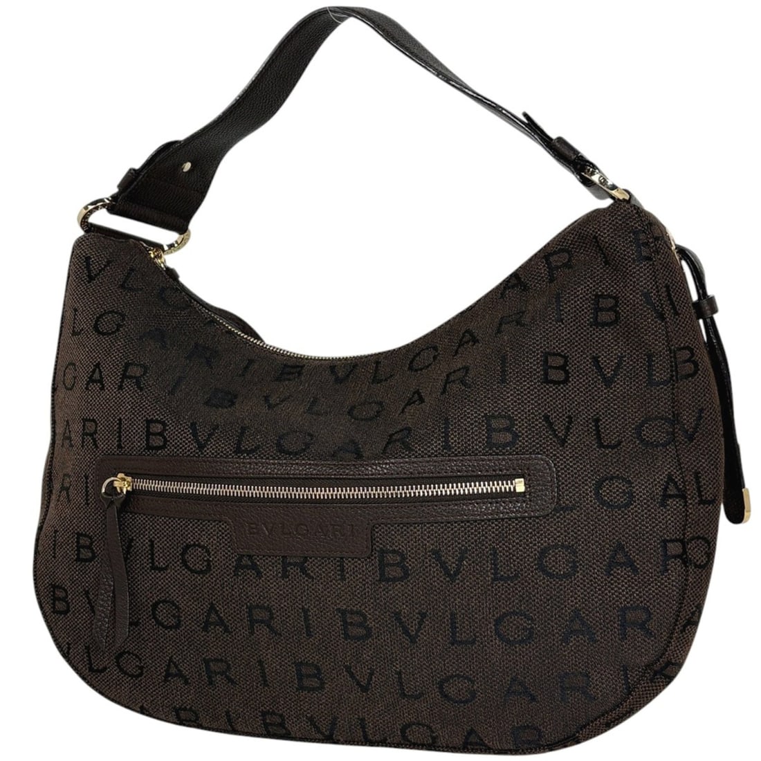 BVLGARI Logomania Shoulder Bag, One-Shoulder Canvas, Brown, Women's: --- Catalog ---Category: SizeSize (HxWxD): 25cm x 37cm x 9.5cm / 9.84'' x 14.56'' x 3.74''Category: DesignType: Shoulder bagColor: BrownGender: WomenMaterial: Canvas , Leather Category: GeneralBrand: