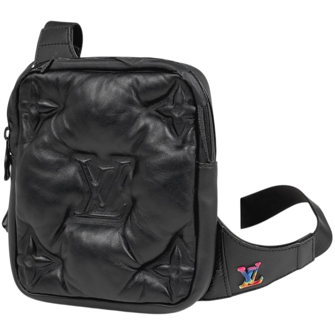 Louis Vuitton Asymmetrical Sling Bag, Shoulder Body Leather, Noir (Black), M68773, Men's: --- Catalog ---Category: SizeSize (HxWxD): 18cm x 14.5cm x 3cm / 7.08'' x 5.7'' x 1.18''Category: DesignType: Shoulder bag, Sling bagColor: Black, NoirGender: MenMaterial: Leather Category: GeneralMPN