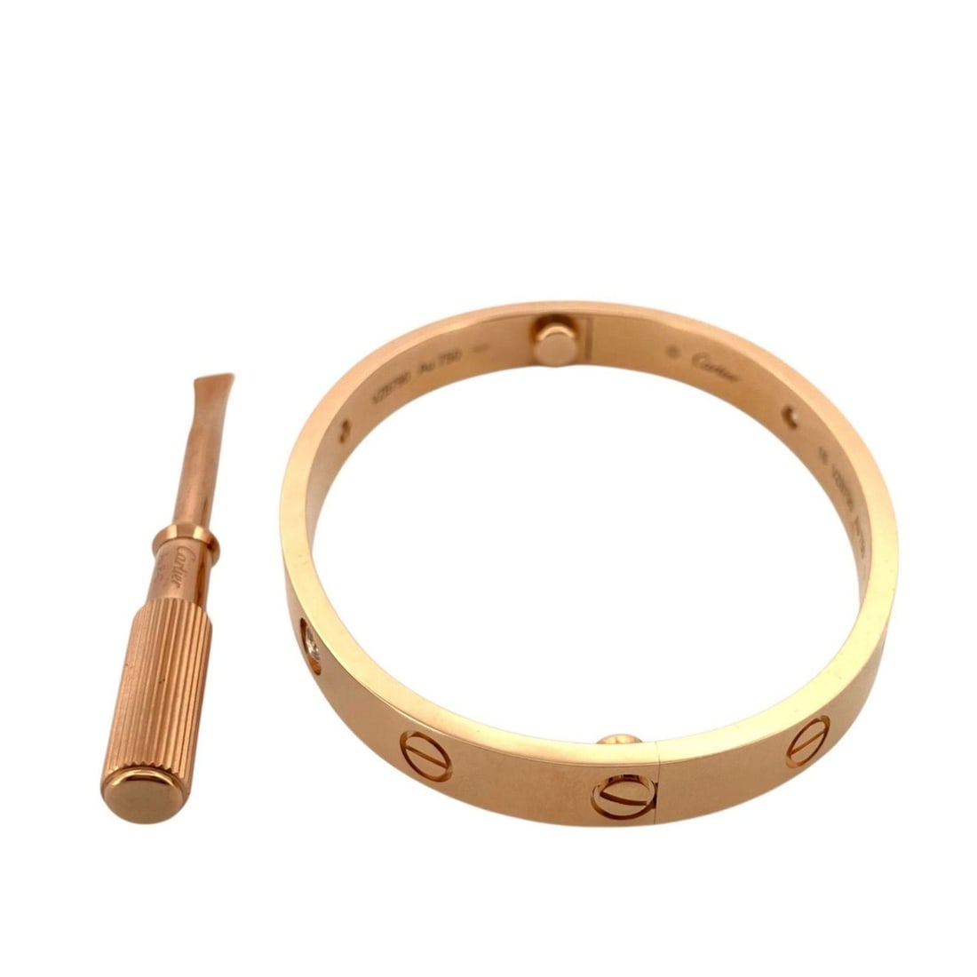 Cartier Love Bracelet 4PD Half Diamond LOVE #16 B6035917 K18PG Pink Gold (1 of 9)