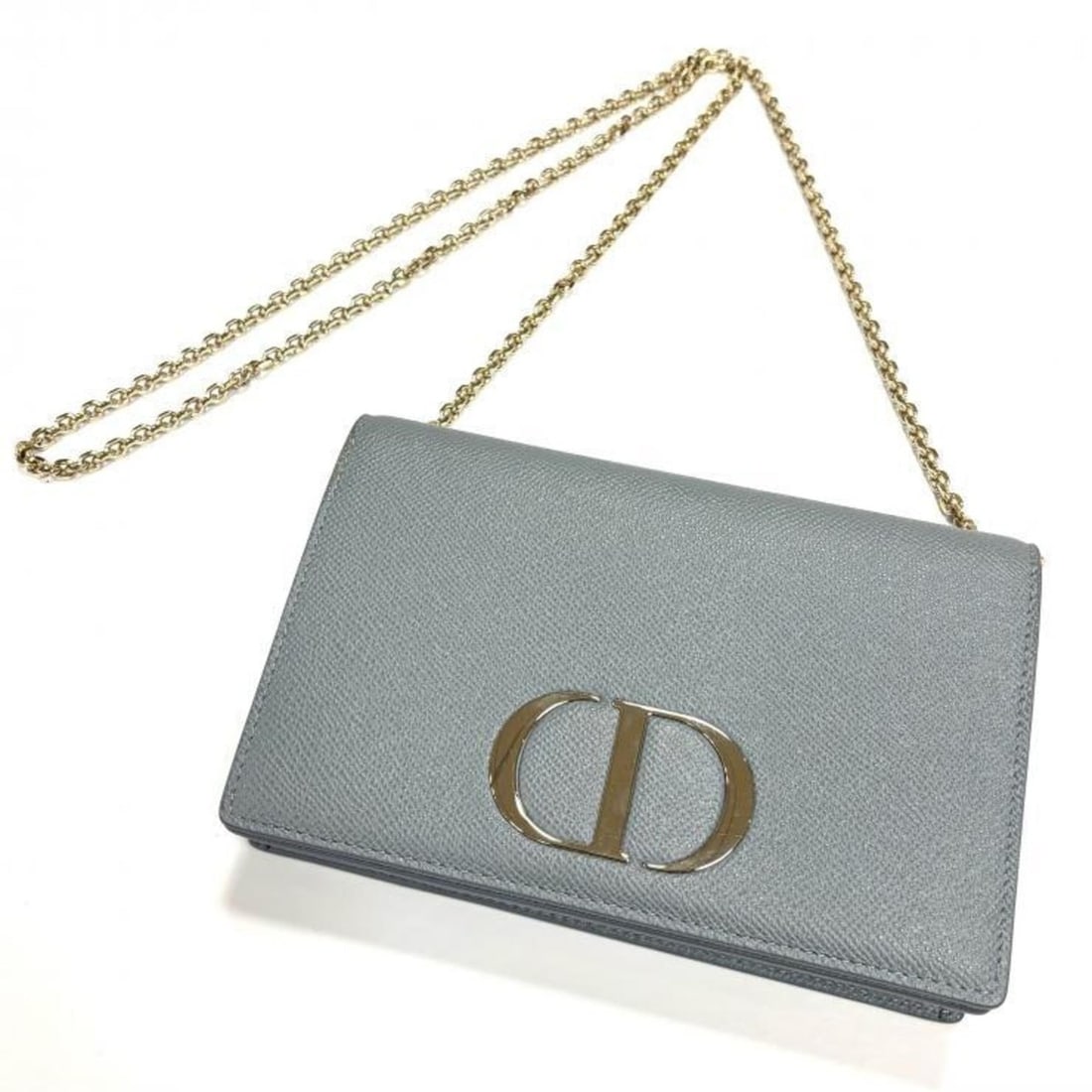 Christian Dior Leather 30 Montaigne Shoulder Bag in Gray with Chain Wallet (1 of 10)