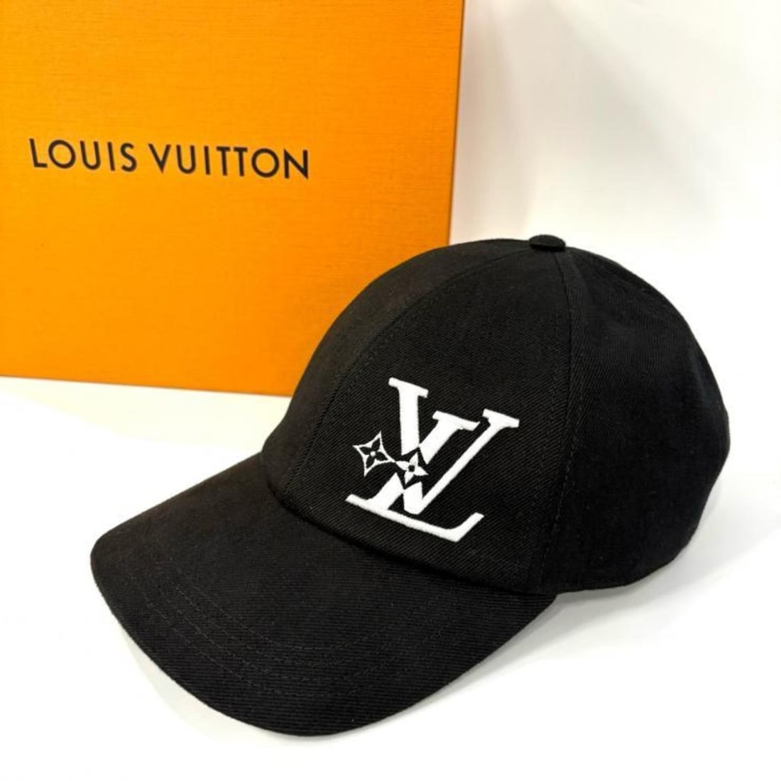 Louis Vuitton Smash Baseball Cap, Logo Embroidered, Cotton Canvas, Black, M7608M (1 of 10)