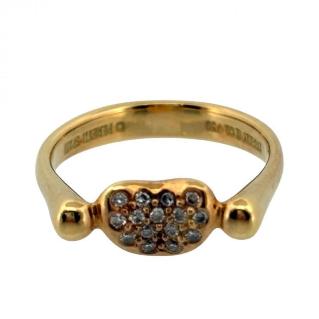 Tiffany & Co. Ring Bean Pavé Diamond 750YG # K18YG (1 of 11)