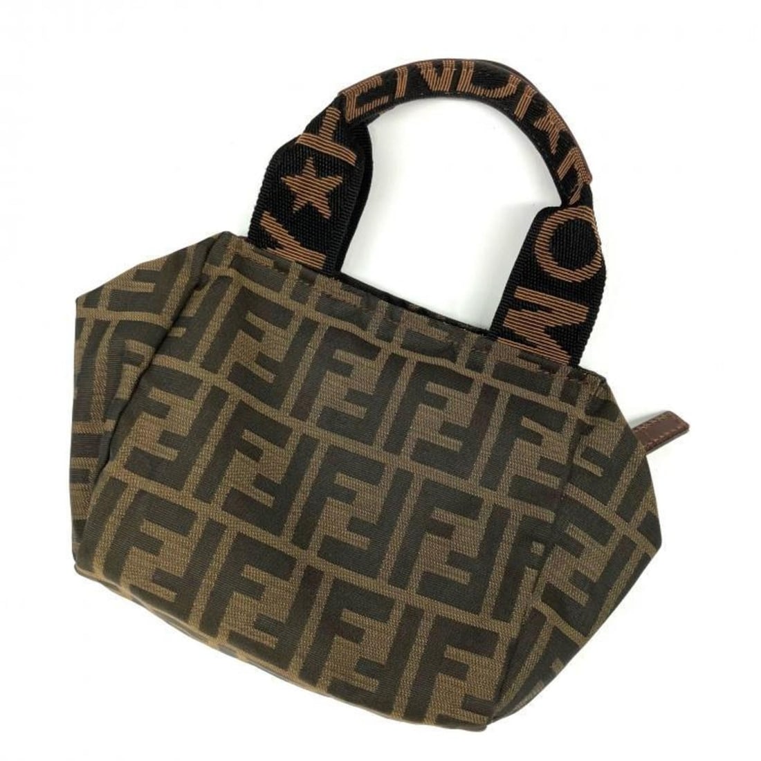 FENDI handbag mini tote Zucca pattern Fendi: --- Catalog ---Category: SizeSize (HxWxD): 15cm x 17cm x 8cm / 5.9'' x 6.69'' x 3.14''Category: DesignType: HandbagColor: BrownGender: WomenMaterial: Nylon Category: GeneralBrand: Fendi--- Item List -