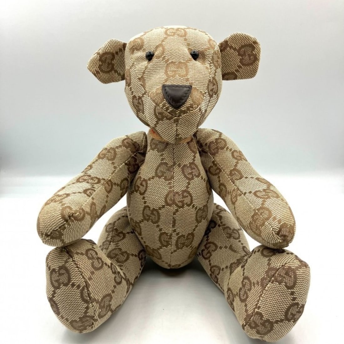 GUCCI GG Canvas Teddy Bear Plush Toy in Beige and Brown (1 of 10)