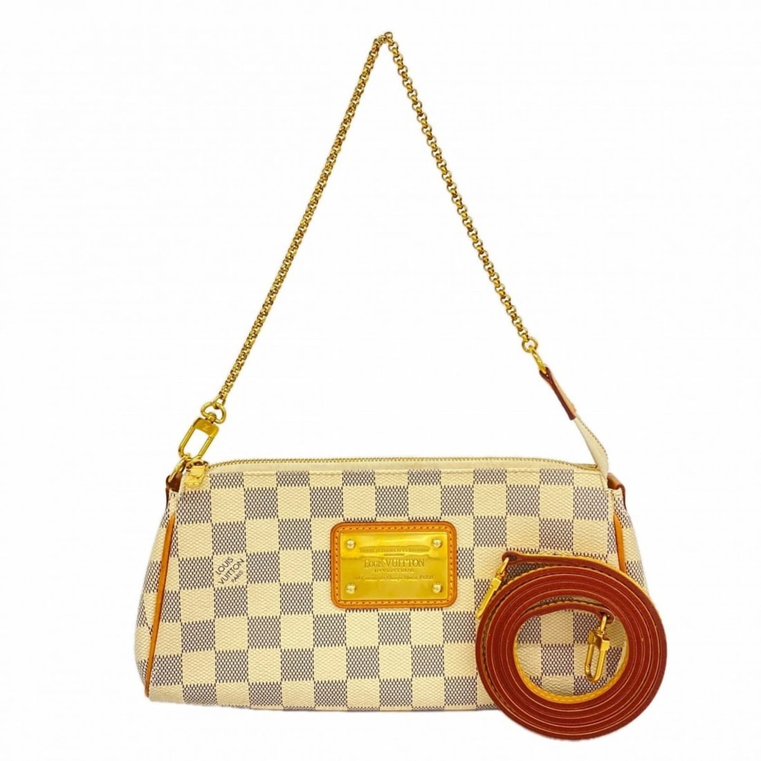 Louis Vuitton Damier Azur Eva Handbag N55214 White 2-Way Bag for Women P2163360: --- Catalog ---Category: SizeSize (HxWxD): 13.5cm x 26cm x 4cm / 5.31'' x 10.23'' x 1.57''Category: DesignType: HandbagColor: WhiteGender: WomenCategory: GeneralMPN: N55214Brand: Louis Vuitton--- Item