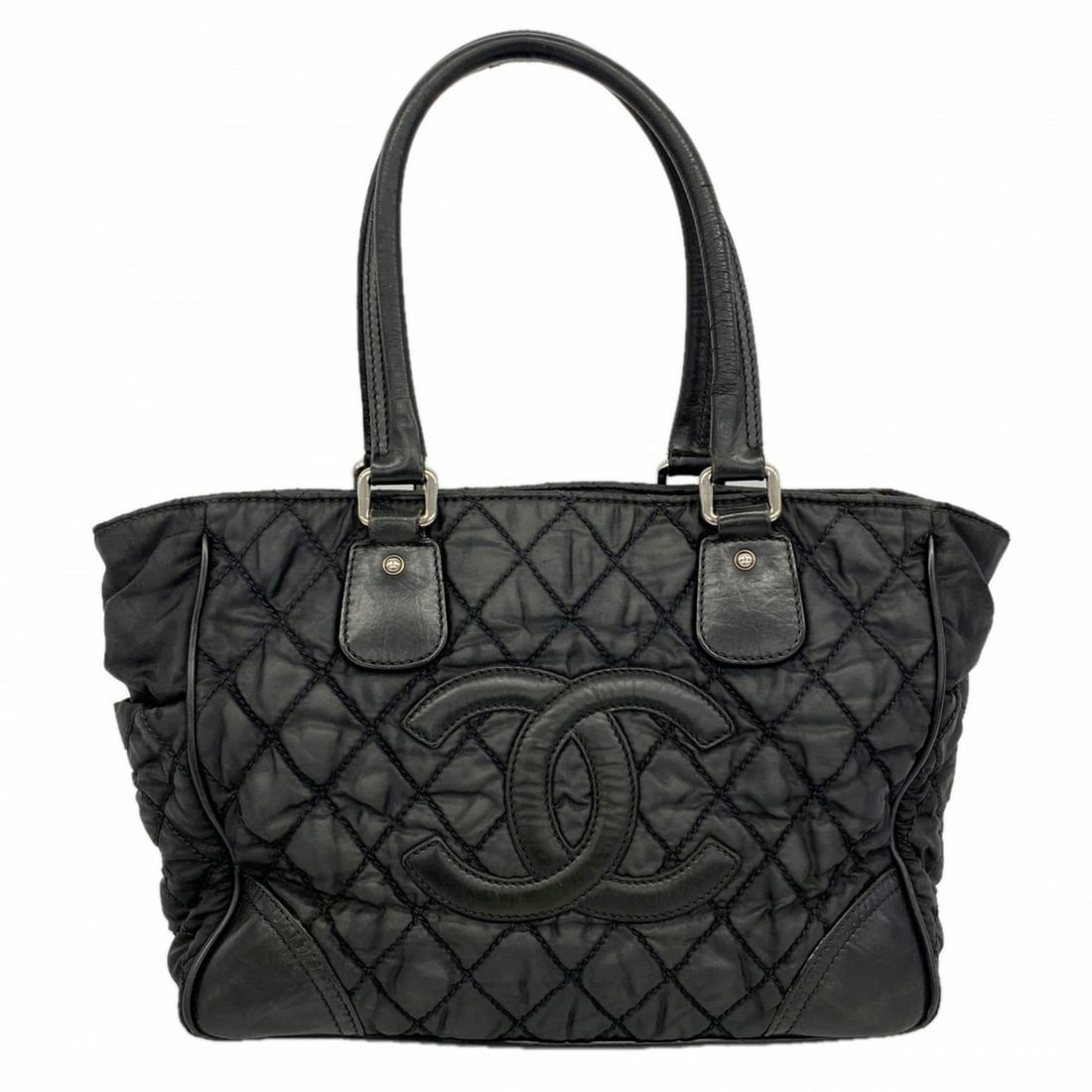 Chanel Paris New York Nylon Tote Bag, Black, Women's, P2154812 (1 of 15)
