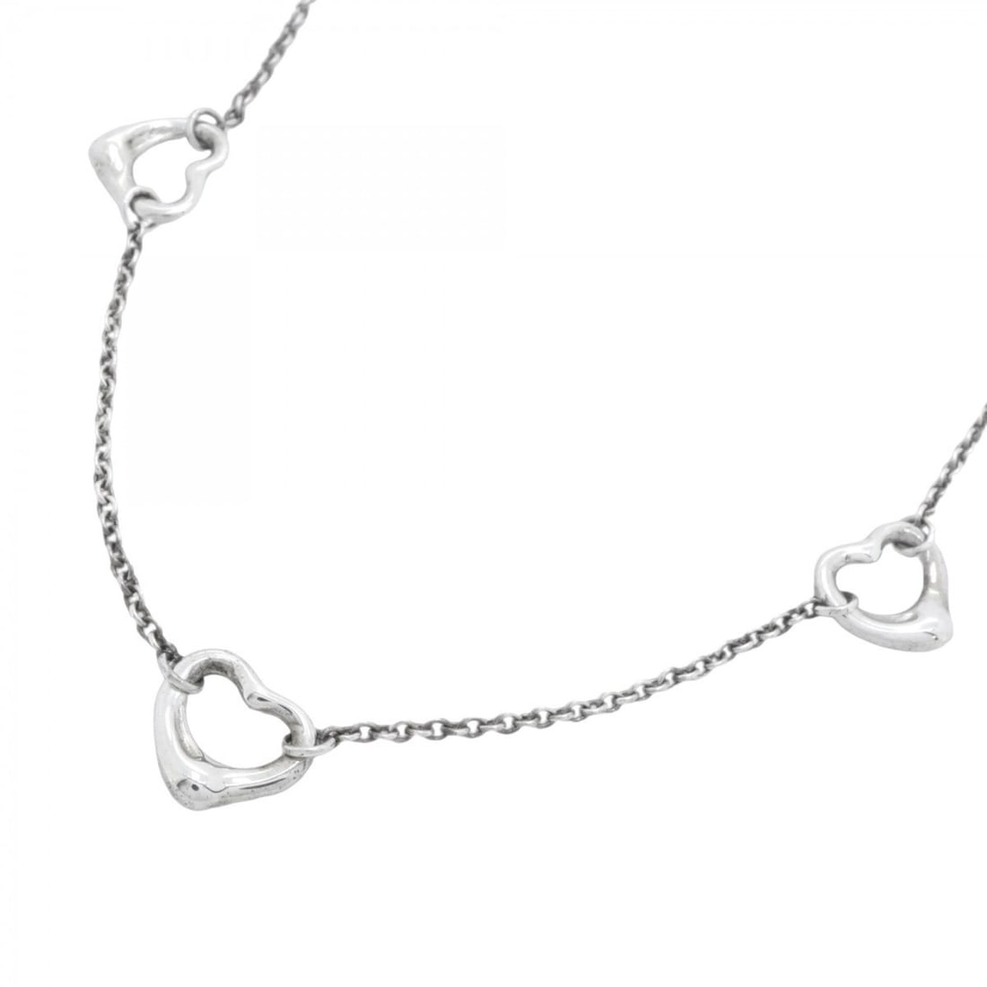 Tiffany necklace heart 3P silver 925 women's: --- Catalog ---Category: SizeNeck Circumference: 41 cm / 16.14''Category: DesignGender: WomenMaterial: Silver 925Necklace Type: NecklaceCategory: GeneralBrand: Tiffany--- Item List ---Section: Conditi