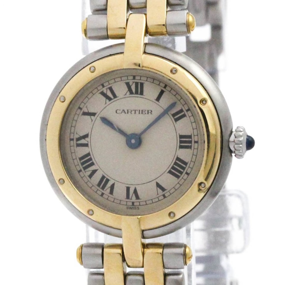 CARTIER Panthere Round 18K Gold Steel Quartz Ladies Watch Polished (1 of 9)