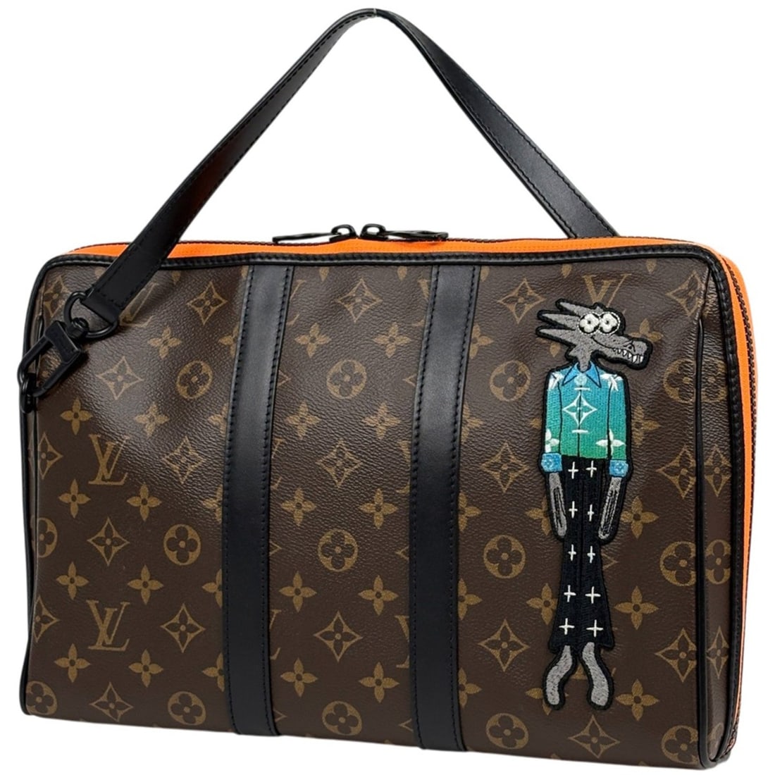 Louis Vuitton Keepall Pouch 2-Way Handbag LV Friends Clutch Bag Monogram Brown Noir (Black) M80130: --- Catalog ---Category: SizeSize (HxWxD): 23cm x 34cm x 6.5cm / 9.05'' x 13.38'' x 2.55''Category: DesignType: Clutch bag, Handbag, PouchColor: Black, Brown, Monogram, NoirGender: MenMaterial: Monogr